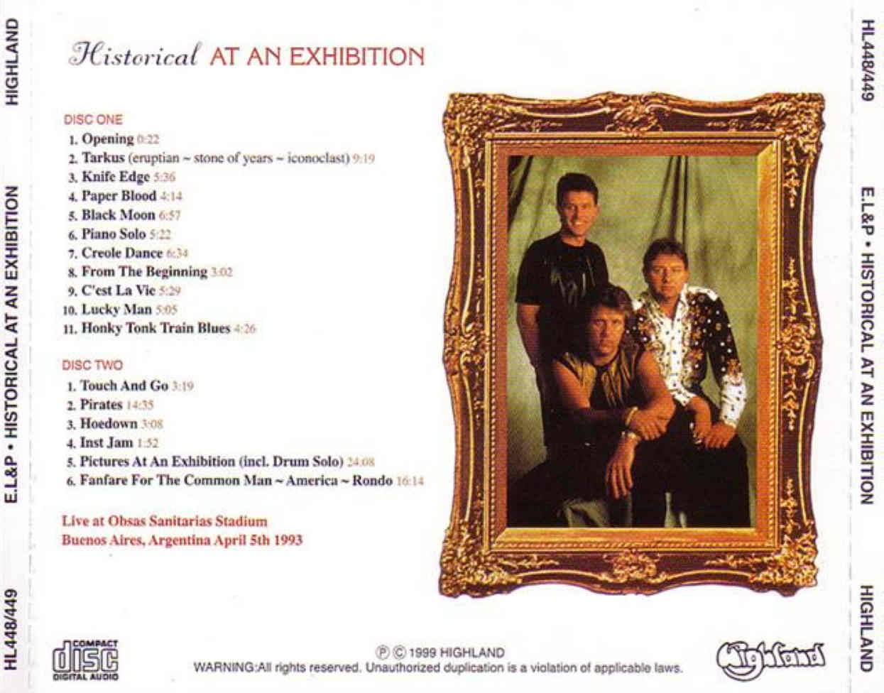 Emerson, Lake and Palmer Historical At An Exhibition : Back